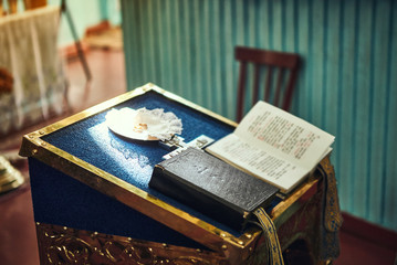 Open Bible on the altar