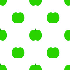Apples seamless pattern. Fruits on the white background.
