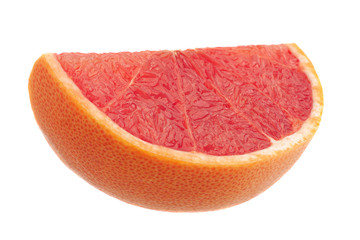 Grapefruit closeup on white