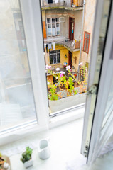 Yard-Well. The View from the Window into the Courtyard Old Buildings