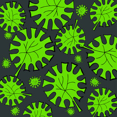 floral pattern green leaves