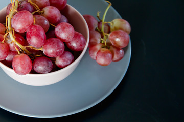 Fresh pink grapes