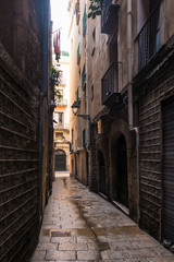 Fototapeta na wymiar Narrow street in Barcelona