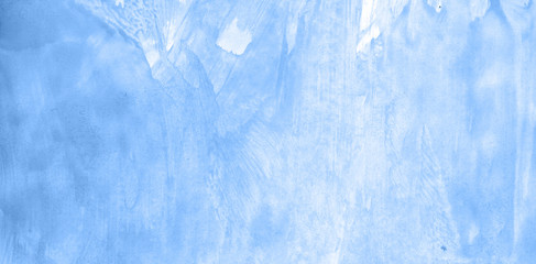 Abstract watercolor background hand-drawn on paper. Volumetric smoke elements. Blue color. For design, web, card, text, decoration, surfaces.