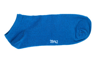 blue sock isolated on white background