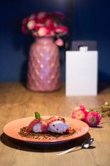 Ice cream dessert pink