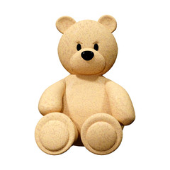 3D Rendering Bear on White