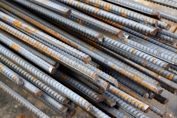 twisted steel at a construction site