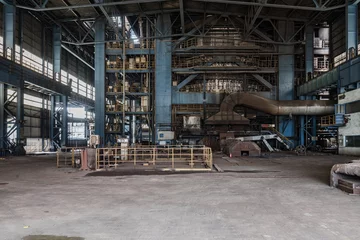 Rucksack abandoned old industrial steel factory © Bob