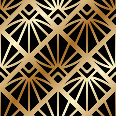 Vintage ornamental art deco retro seamless background and texture. Vector illustration can be used for wrapping paper, wallpapers, tiling, flooring, fabric, textile and other designs.