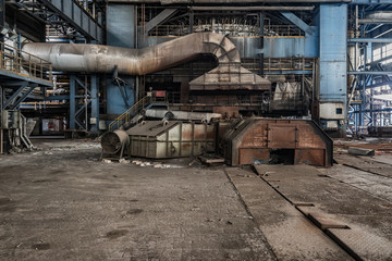 Fototapeta na wymiar abandoned old industrial steel factory