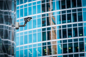 hidden surveillance camera installed on the building