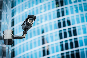 hidden surveillance camera installed on the building