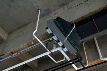Air conditioning equipment on the top of the hall