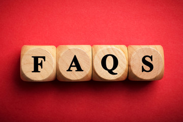 FAQS Text Wooden Blocks isolated