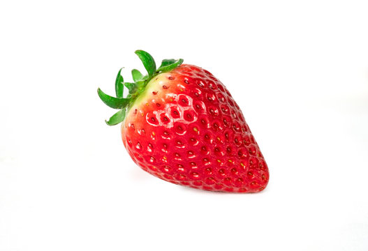 Isolated of red strawberry on white background. Clipping Path - Image