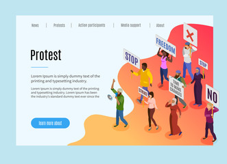 Activists Isometric Landing Page