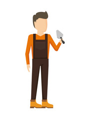 worker construction man with spatula