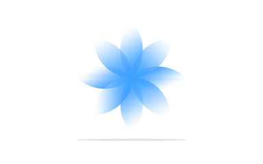 Blue flower with grey shade vector on white background for commercial use