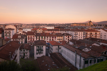 Fototapeta na wymiar Sunset over Hondarribia, at the Basque Country.