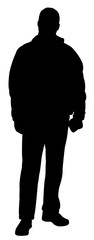 a young man body silhouette vector