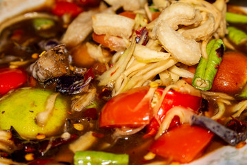 somtum thai food closeup