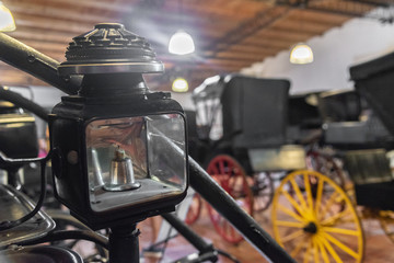 Old carriage oil lamp