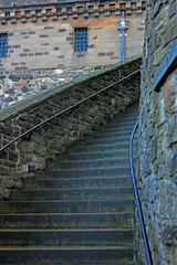 steps in the castle, Edinburgh, UK.