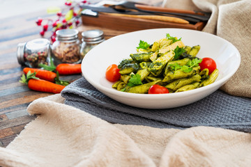 penne with chicken sauce Pesto