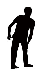 a handicapped man walking, silhouette vector