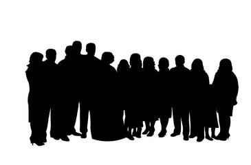 big family portrait, silhouette vector