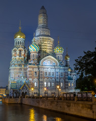 Church of the Savior on Spilled Blood in evening, Russia