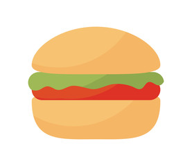 hamburger fast food isolated icon