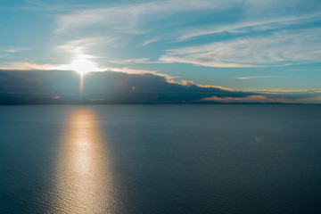 sunset sky and water