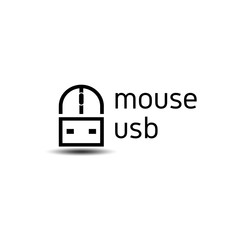 mouse usb logo concept