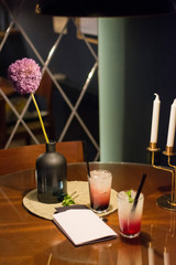 Romantic coctails for two