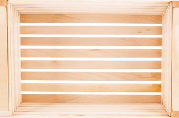 Empty wooden box. Isolated on white background