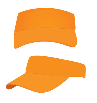 Orange visor cap. vector illustration