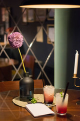 Romantic coctails for two