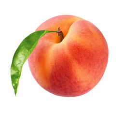 Pfirsich mit Blatt
