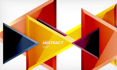 Triangular low poly background design, multicolored triangles