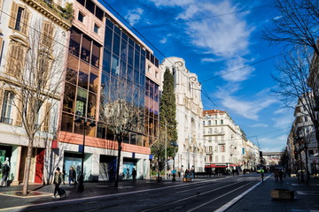 Geschäftsstraße in Nizza, Frankreich