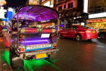 Foto op Canvas Chinatown Yaowarat in the night time long exposure at Bangkok, Thailand. © littlekop