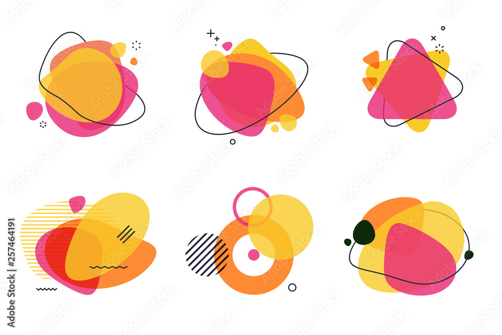 Wall mural set of abstract graphic design elements. vector illustrations for logo design, website development, 
