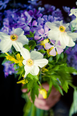 Flowers garden hand-picked Valentine precious fragrant purple and yellow light green guarding him picked gift give Gardens Spring