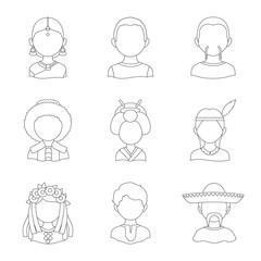 Vector design of imitator and resident icon. Set of imitator and culture stock symbol for web.