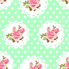 Shabby chic inspired  florals seamless background