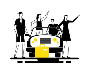 Road trip - modern flat design style illustration