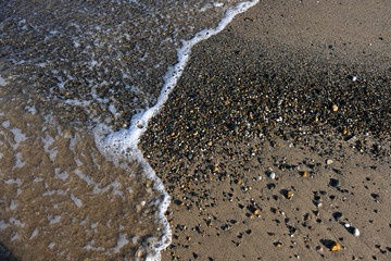 detail of the shore of a beach