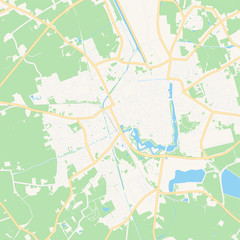 Ypres , Belgium printable map